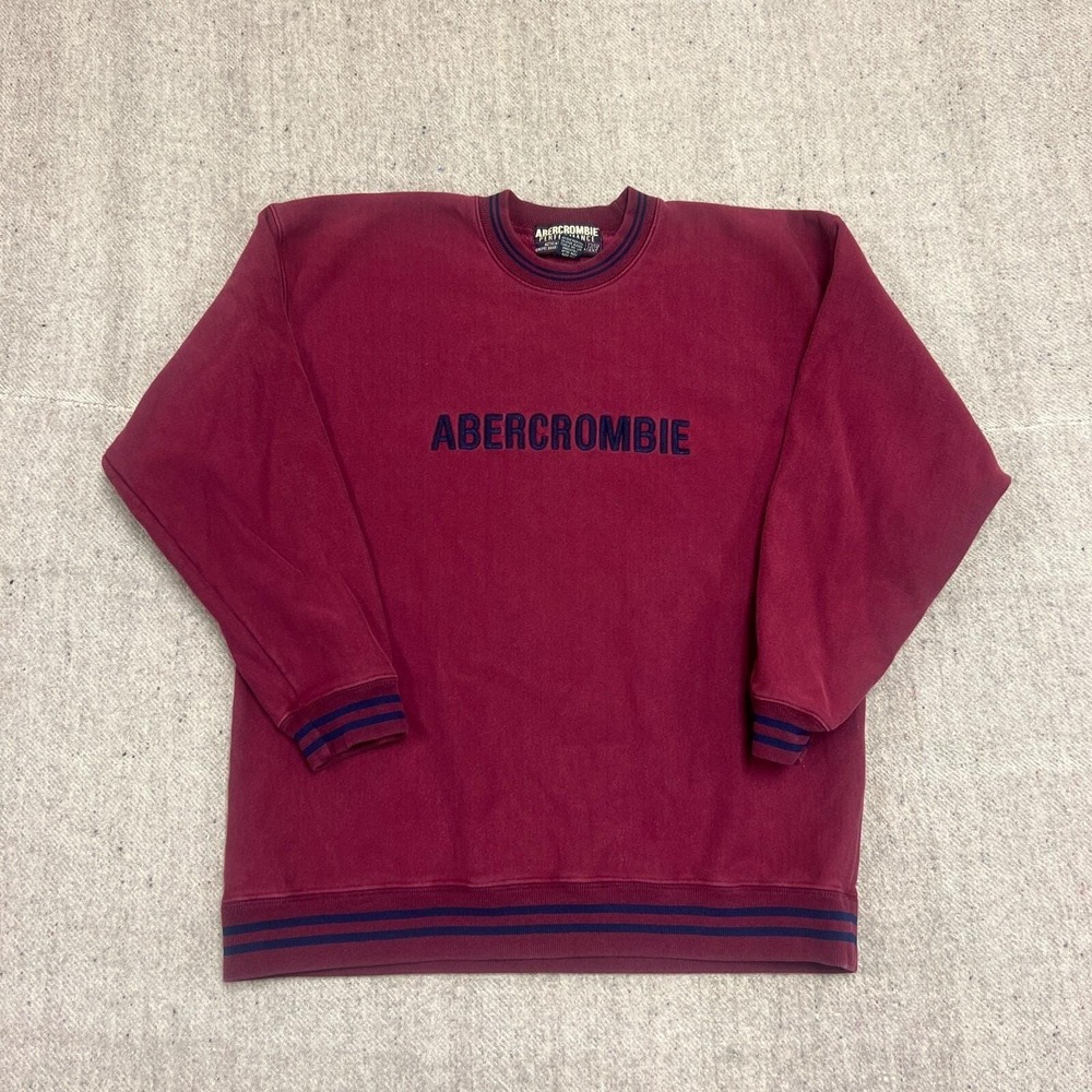 Vintage Abercrombie‎ & Fitch Sweatshirt Mens Small Red 1990s